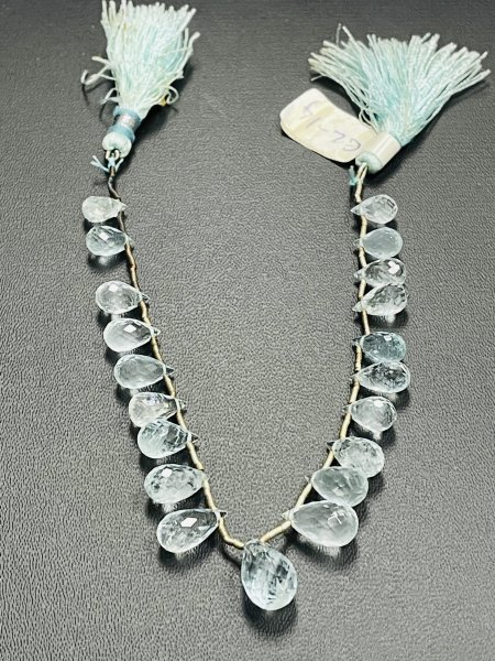 Aquamarine Drop Faceted