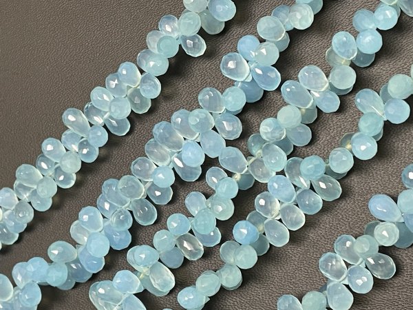 Blue Chalcedony Drop Faceted