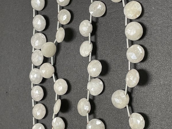 Pearl White Silverite Coin Faceted