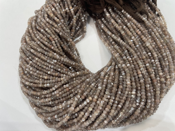 Chocolate Moonstone Rondelle Faceted