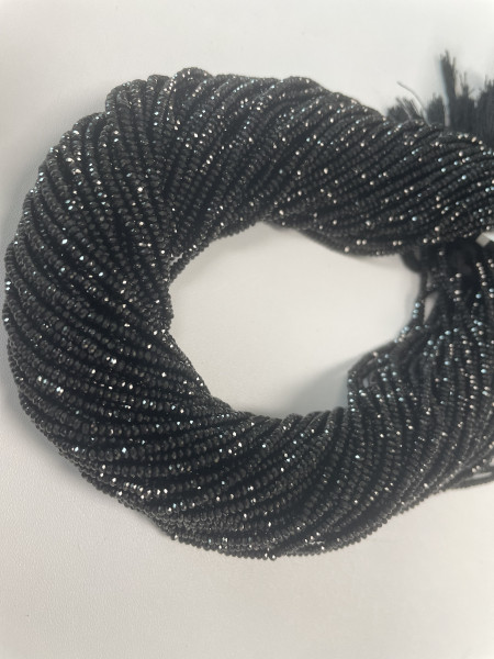 Black Spinel Rondelle Faceted