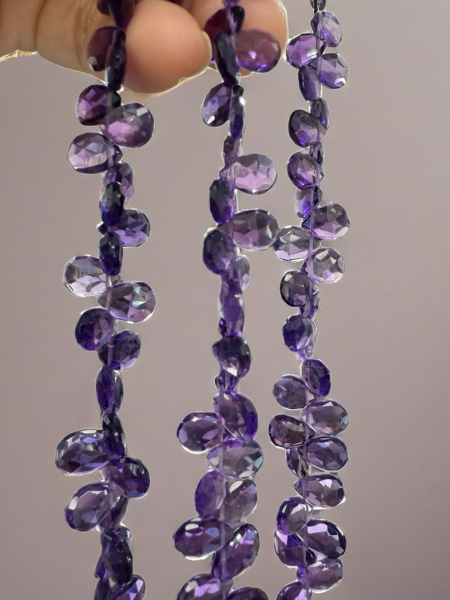 Amethyst Hydro Quartz Pears Faceted