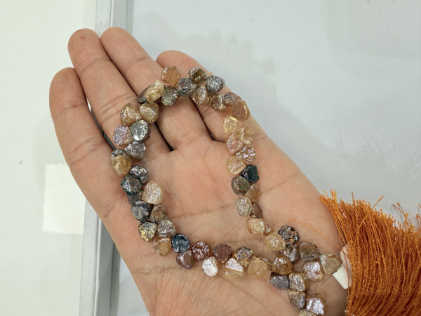 Coated Moonstone Hearts Faceted