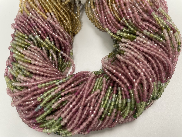 Multi Tourmaline Rondelle Faceted