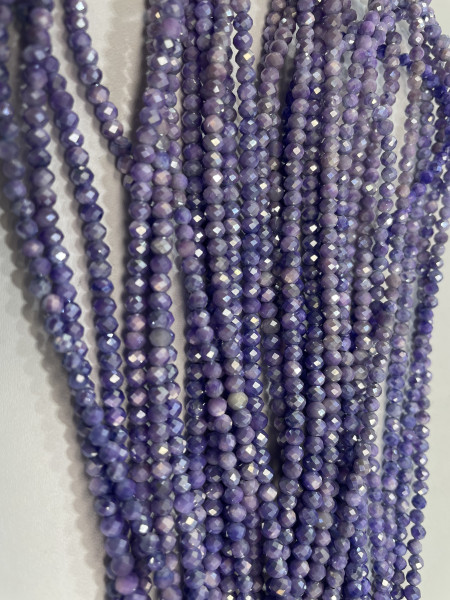 Purple Moonstone Rondelle Faceted ( Coated)