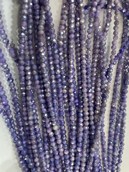 Purple Moonstone Rondelle Faceted ( Coated)