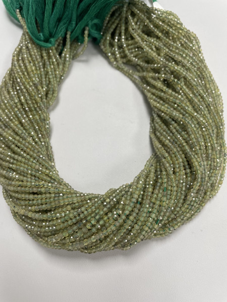 Green Sapphire Rondelle Faceted